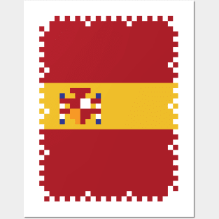 Flag of Spain - Pixel Post Stamp Posters and Art